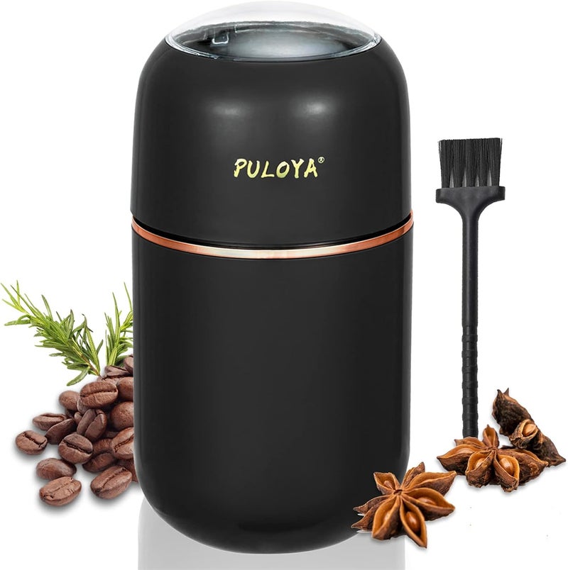 puloya Coffee Grinder Electric for Beans, Spices, Herbs, Grains and Nuts, Stainless Steel Blades, 2.8 oz, Black - Image 1